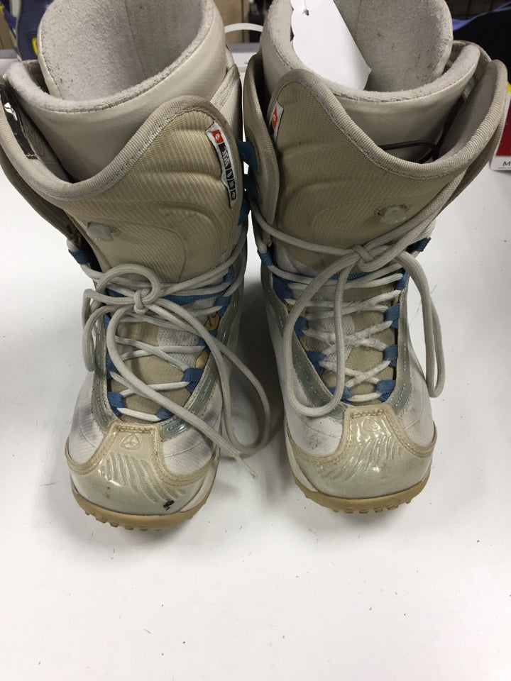 Load image into Gallery viewer, Burton Ion Beige/Blue Womens Size Specific 8 Used Snowboard Boots
