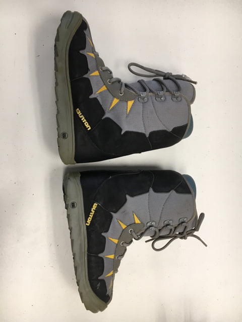 Load image into Gallery viewer, Used Burton MOTO Grey/Black/Yellow Mens Size 8 Snowboard Boots
