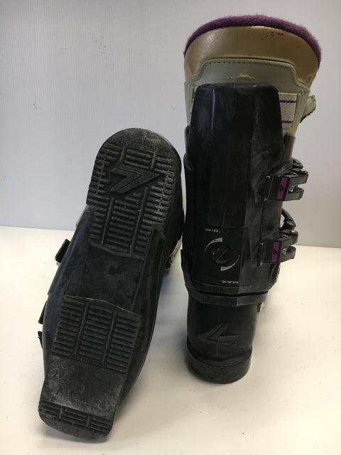 Load image into Gallery viewer, Lange XR8 Black/Purple Size 5 Used Downhill Ski Boots
