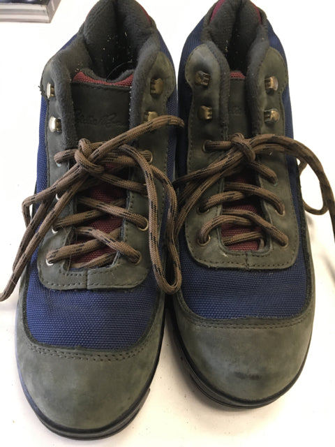 Load image into Gallery viewer, Eddie Bauer Blue/Black Size 6 Used Hiking Boots
