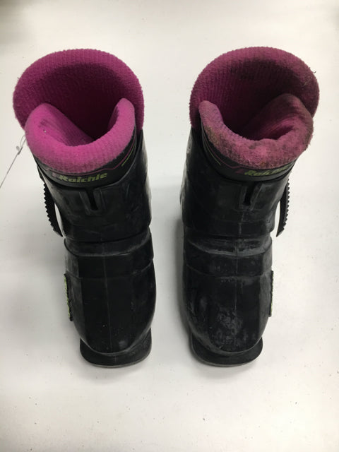 Load image into Gallery viewer, Used Raichle Racer Black/Pink Size 14.0 Downhill Ski Boots
