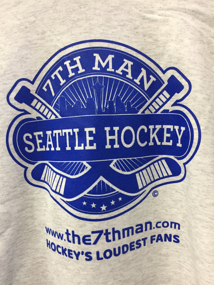 Load image into Gallery viewer, The 7th Man Seattle Hockey New Grey Adult Hockey Sweatshirt
