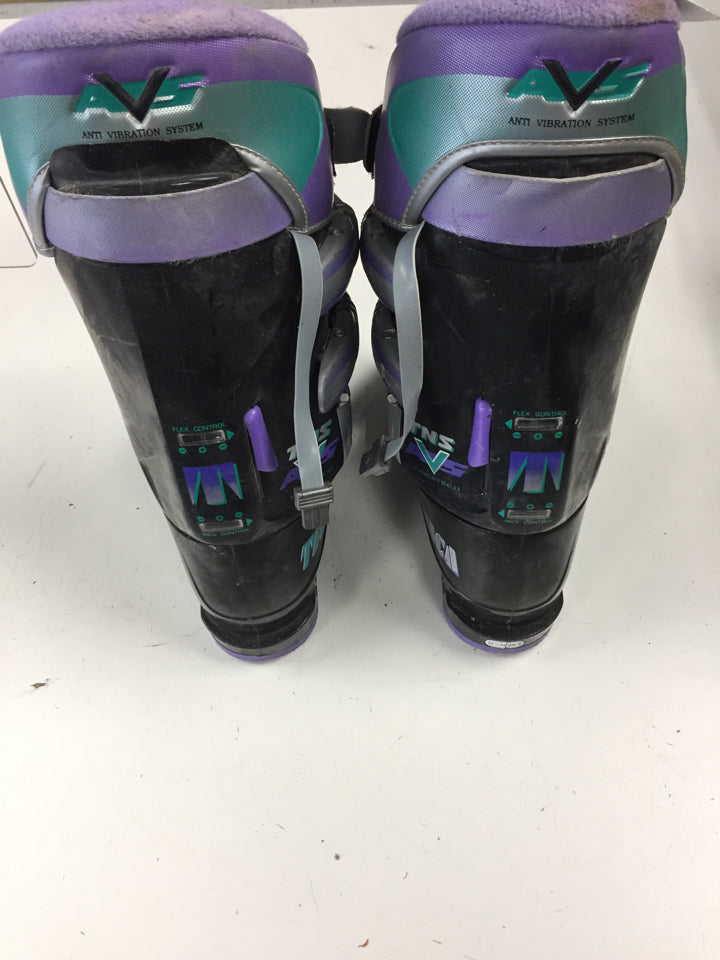 Load image into Gallery viewer, Tecnica TNS AVS Black/Purple/Teal Size 298mm Used Downhill Ski Boots
