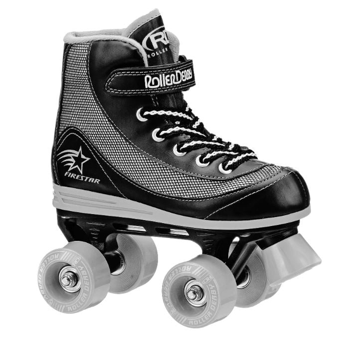 Load image into Gallery viewer, New Roller Derby Firestar Black 608ZB Jr. Skate Size 13 Derby Skates Complete
