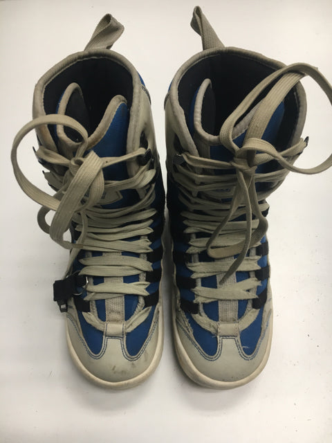 Load image into Gallery viewer, Used Liquid grey/blue Mens Size 7 Snowboard Boots
