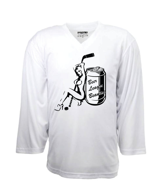 Beer League Beauties Adult White New Hockey Jersey