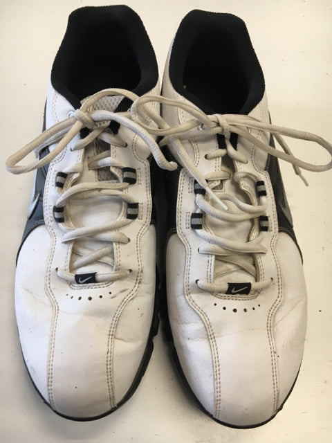 Load image into Gallery viewer, Used Nike White/Black Sr Size 10 Golf Shoes
