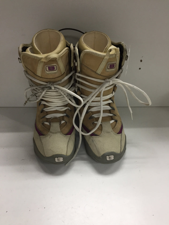 Load image into Gallery viewer, Burton Ruler Beige/Purple Womens Size Specific 7 Used Snowboard Boots
