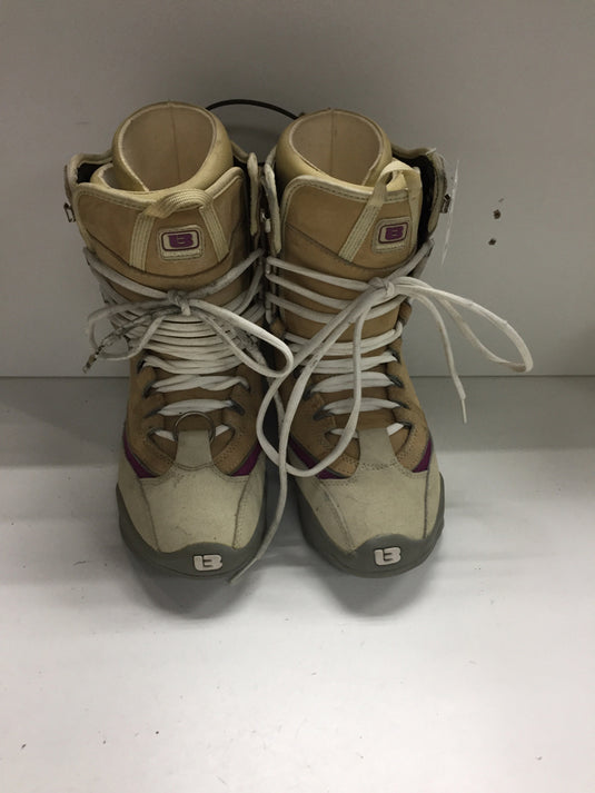 Burton Ruler Beige/Purple Womens Size Specific 7 Used Snowboard Boots