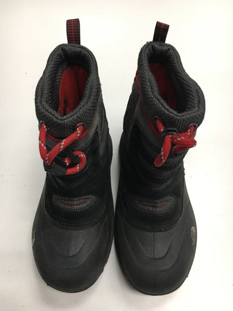 Used North Face HOT Black/Red Kids Size 13 Winter Boots