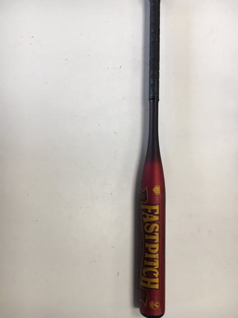 Load image into Gallery viewer, Louisville Slugger Fastpitch Burgundy Red/Yellow 29&quot; 18 oz Used Fastpitch bat
