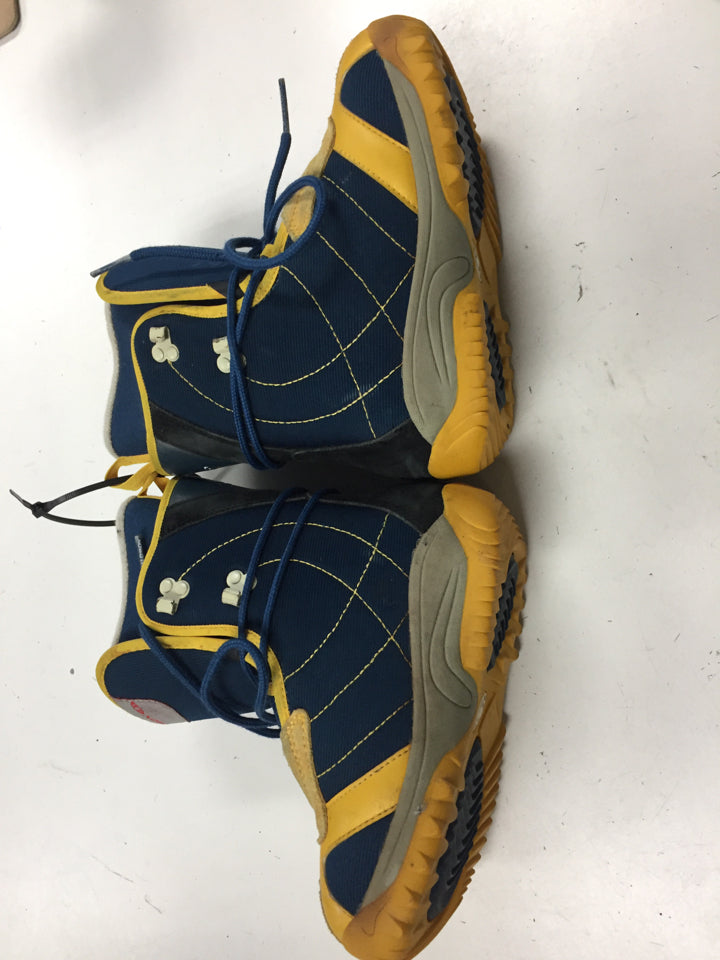 Used Salomon Yellow/Blue/White Junior Size 3 Snowboard Boots