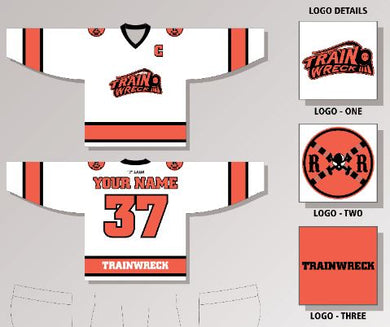 Trainwreck RHL White New Hockey Player Jersey