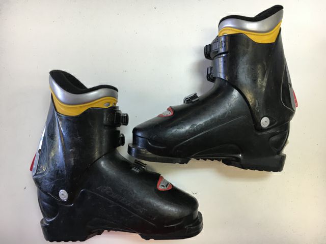 Load image into Gallery viewer, Used Nordica Super 0.3 Black/Red/Yellow Size 25.5 Downhill Ski Boots
