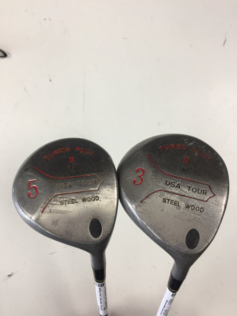 Load image into Gallery viewer, USA Tour Turbo Plus II Used Regular Steel Golf Wood Set
