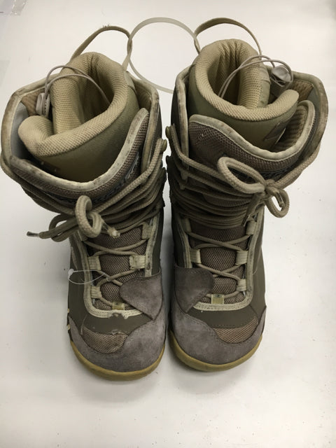 Load image into Gallery viewer, Used Salomon AutoFit Grey/Tan Womens Size 6.5 Snowboard Boots
