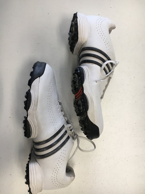 Load image into Gallery viewer, Adidas AdiWear White/Black Womens Size Specific 8 Used Golf Shoes
