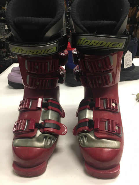 Load image into Gallery viewer, Nordica Grand Prix 80 Red Size 24-24.5 Used Downhill Ski Boots
