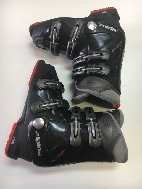 Load image into Gallery viewer, Alpina Discovery Black/Red Size 24.5 Used Downhill Ski Boots
