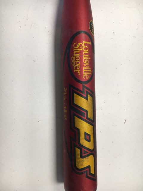 Load image into Gallery viewer, Louisville Slugger Fastpitch Burgundy Red/Yellow 29&quot; 18 oz Used Fastpitch bat
