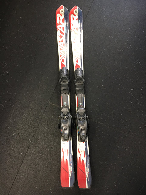 Load image into Gallery viewer, Used Dynastar Omeglass Black/Red Length 130 cm Downhill Skis w/Bindings
