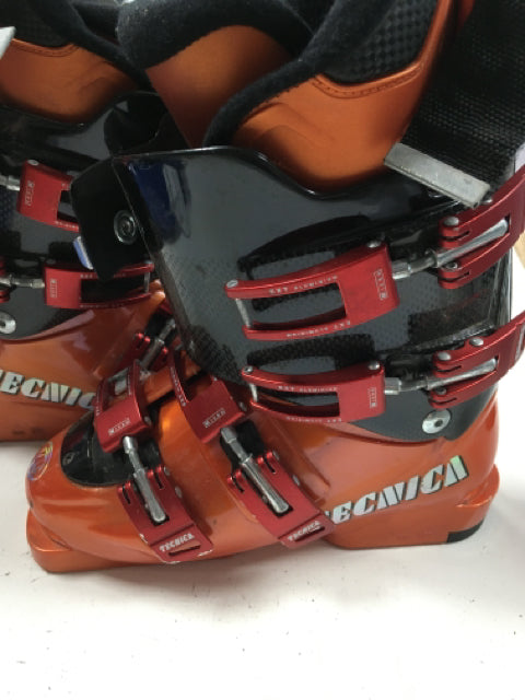 Load image into Gallery viewer, Tecnica Icon Race XT17 Orange Size 4 1/2 Used Downhill Ski Boots
