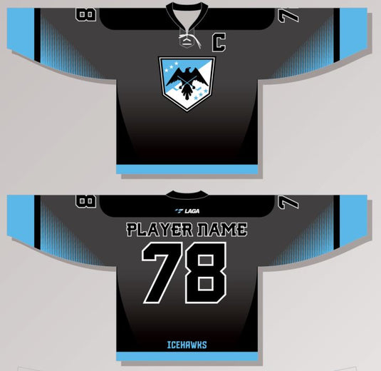 Ice Hawks KHL Dark New Hockey Jersey