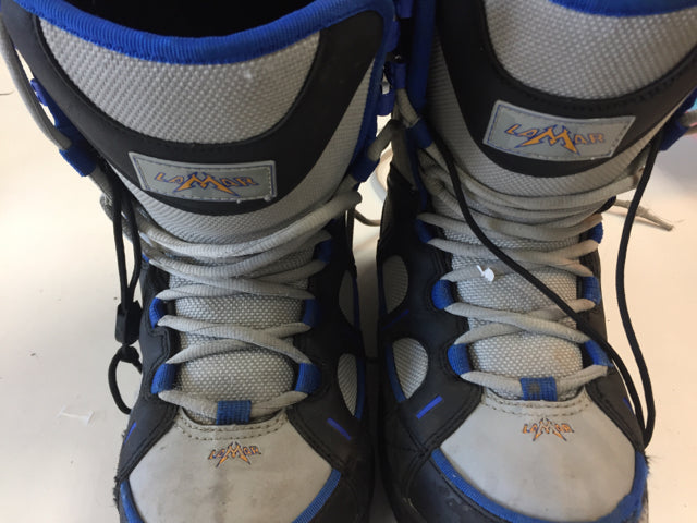 Load image into Gallery viewer, lamar grey/blue Yth. Size Specific 5 Used Snowboard Boots
