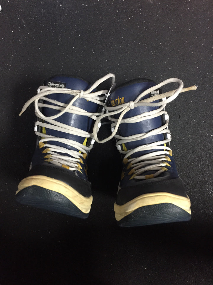 Load image into Gallery viewer, Used Thinsulate Function Blue/Yellow/White Mens Size 6 Snowboard Boots
