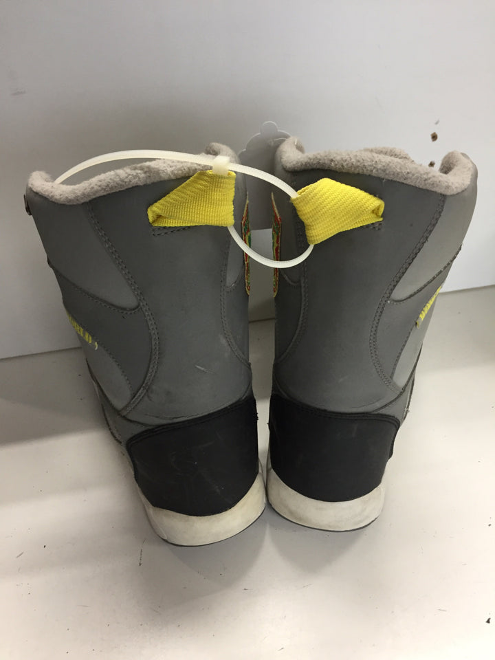 World Industries Grey/Yellow Mens Size Specific 5 Used Snowboard Boots