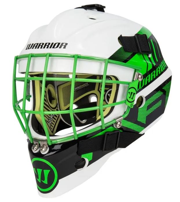 Warrior R/F1 New White/Green Youth Hockey Goalie Mask