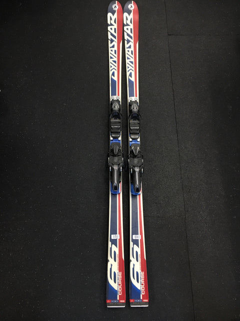 Load image into Gallery viewer, Used Dynastar Course Speed Comp 66 Red/Blue/White Downhill Skis w/Bindings
