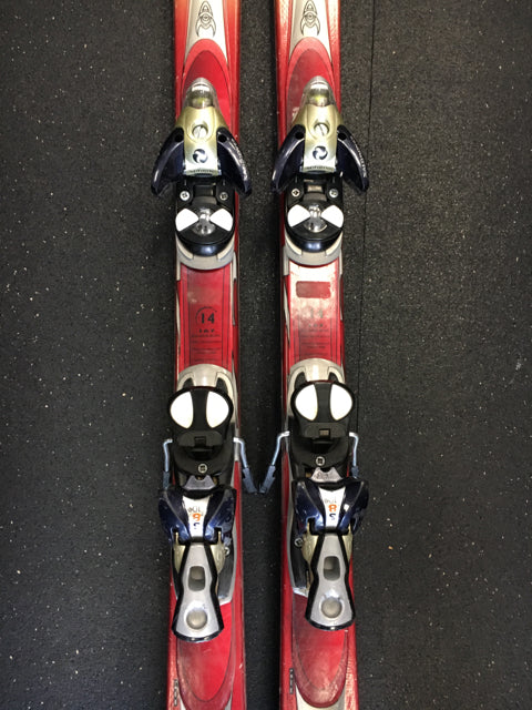 K2 T:Nine Red/Silver Used Length 167cm Downhill Skis w/Bindings