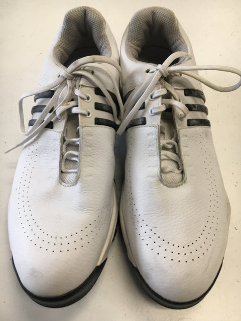 Load image into Gallery viewer, Adidas AdiWear White/Black Womens Size Specific 8 Used Golf Shoes
