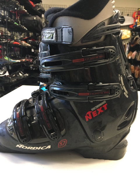 Load image into Gallery viewer, Used Nordica Next 57 Black/Red Size 26.5 Downhill Ski Boots
