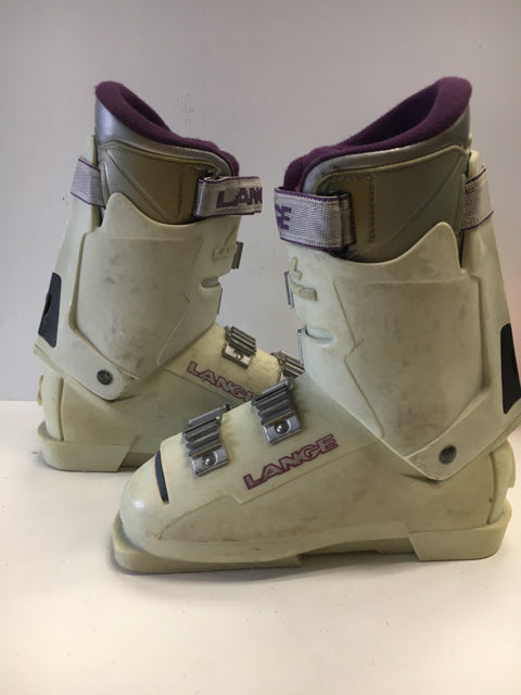 Load image into Gallery viewer, Used Lange XR7 White/Purple Size Women&#39;s 7 Downhill Ski Boots
