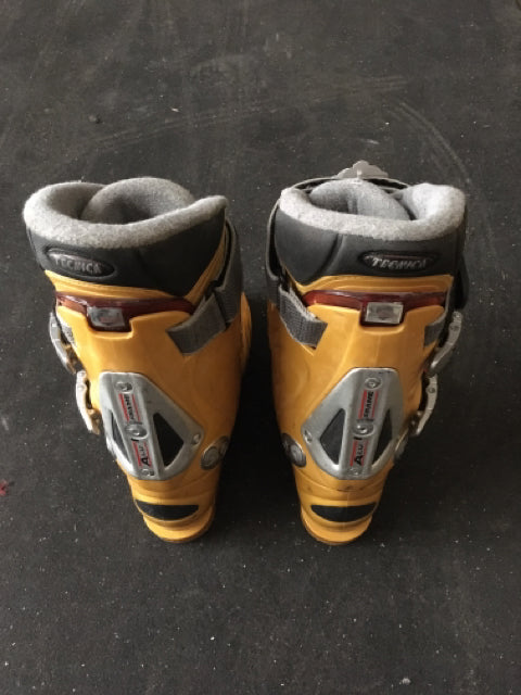 Load image into Gallery viewer, Tecnica 1con Yellow Size 312mm Used Downhill Ski Boots
