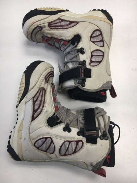 Load image into Gallery viewer, Used Vans White Womens Size 7.5 Snowboard Boots
