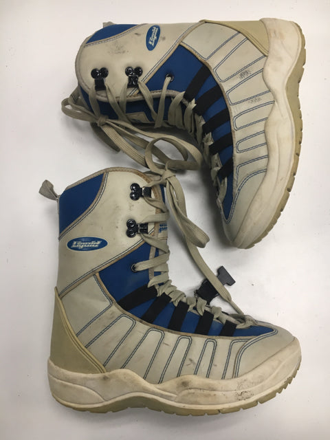 Load image into Gallery viewer, Used Liquid grey/blue Mens Size 7 Snowboard Boots
