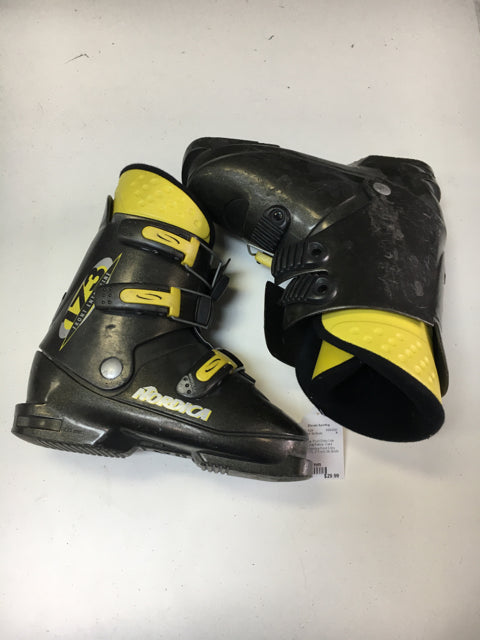 Load image into Gallery viewer, Nordica Front Entry Line 173 Gray/Yellow Size 23.5 Used Downhill Ski Boots
