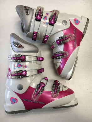 Rossignol Fun Girl J4 Size 23.5 Used Pink/White Downhill Ski Boots