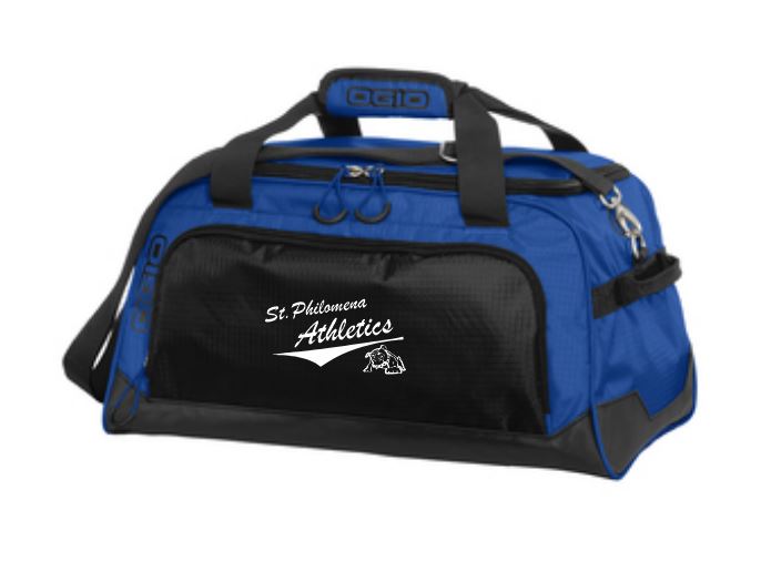 Load image into Gallery viewer, St. Philomena OGIO Royal/Black New Duffel Bag
