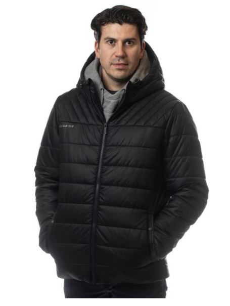 Load image into Gallery viewer, Bauer Supreme Hooded Puffer Adult Black Jacket
