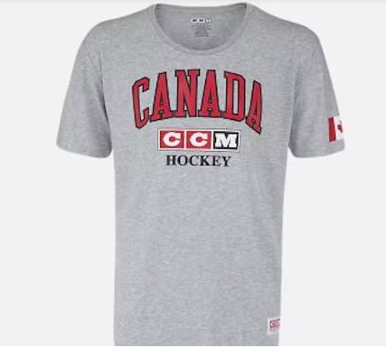 CCM Team Canada Flag Grey / Red Adult Size Specific XL New Hockey Shirt