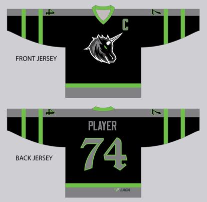 Load image into Gallery viewer, Horned Broncos Sublimation Hockey Jersey
