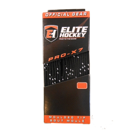 Elite Pro-X7 Black 130" New Hockey Laces Non-Waxed