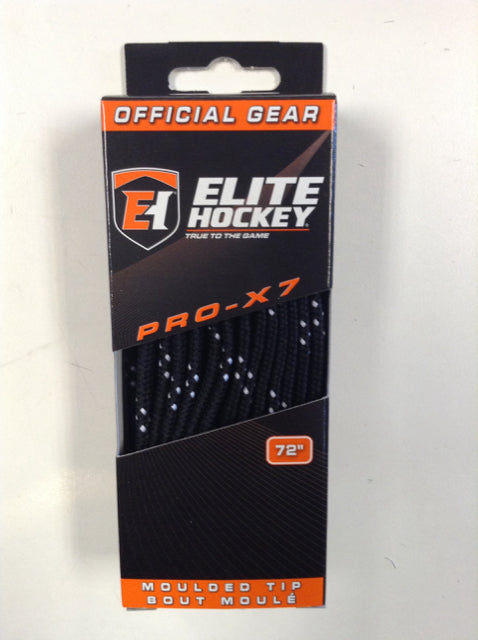 Elite Pro-X7 Black 72" New Hockey Laces Non-Waxed