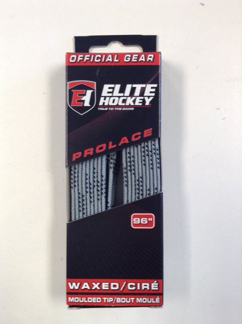 Elite Prolace Silver Grey 96" New Hockey Laces Waxed