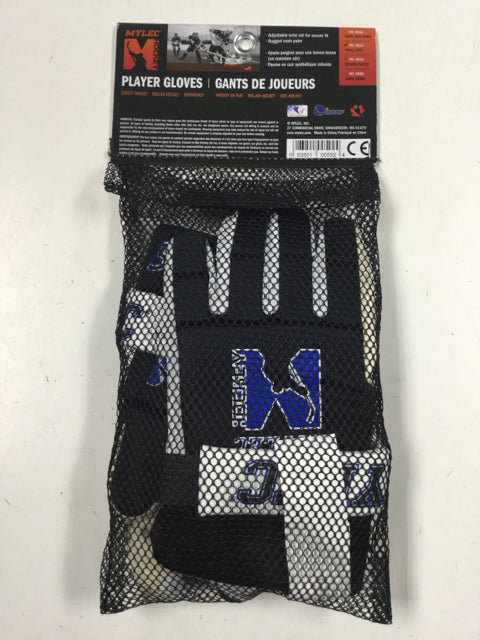 Load image into Gallery viewer, Mylec 592A Black/White Sr Small New Roller Hockey Gloves
