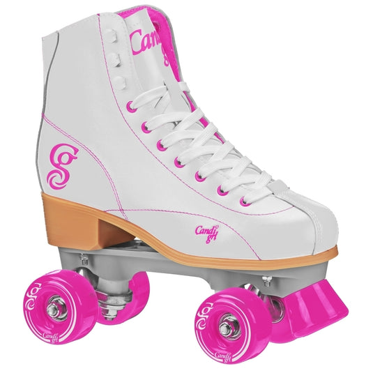 New Candi Grl Sabina White Silver 5 58mm Womens 5 Derby Skates Complete